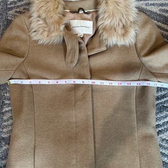 Banana Republic Wool Coat with Real Fur Collar XSP - Picture 13 of 16